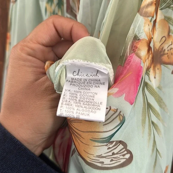 Chicwish Floral Maxi Dress - Green and Pink - Picture 4 of 9